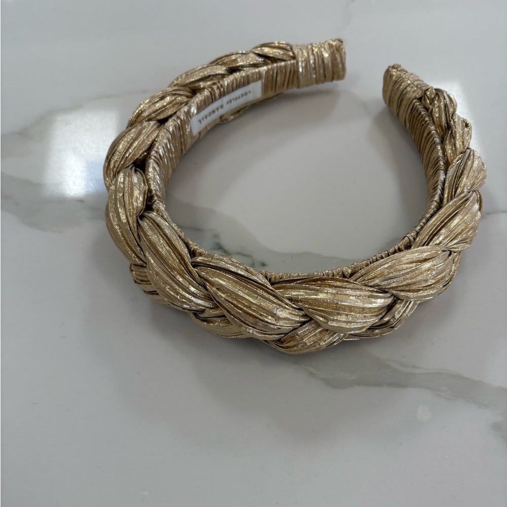 Loeffler Randall Metallic Gold Braided Headband